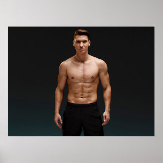 Atletisk manlig fitnesskroppsaffisch poster