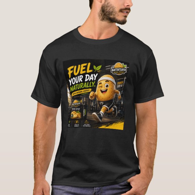 Atletisk Potatis Gym Cartoon Fitness T-Shirt Desig (Framsida)