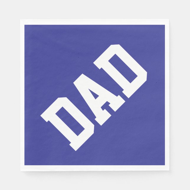Atletisk Sportig Diagonal DAD-text på djupblått Pappersservett (Framsidan)