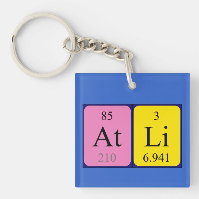 Atli Periodisk bord namn nyckelring (Framsidan)