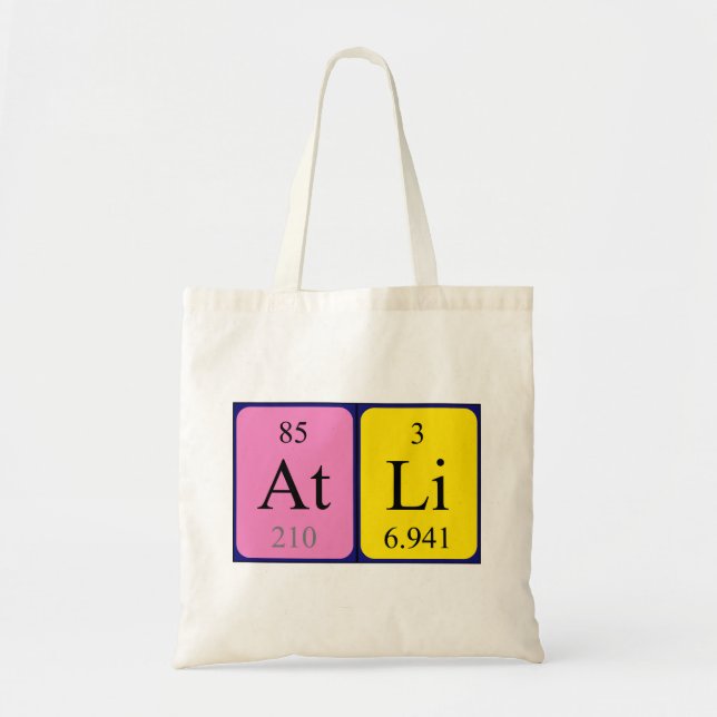 Atli periodisk bord namn tote bag tygkasse (Framsidan)
