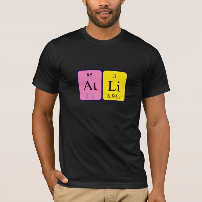 Atli periodisk skjorta bord namn t-shirt (Framsida)