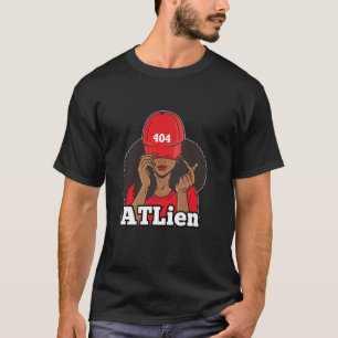 ATLien 404 Atlanta ATL Områdeskod Svart Kvinna Afr T Shirt