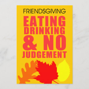 Ätlig dryck Ingen dom Friendsgiving Inbjudan