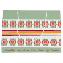 Ätlig Grönt med Rand Mönster-centrerad gipssäck