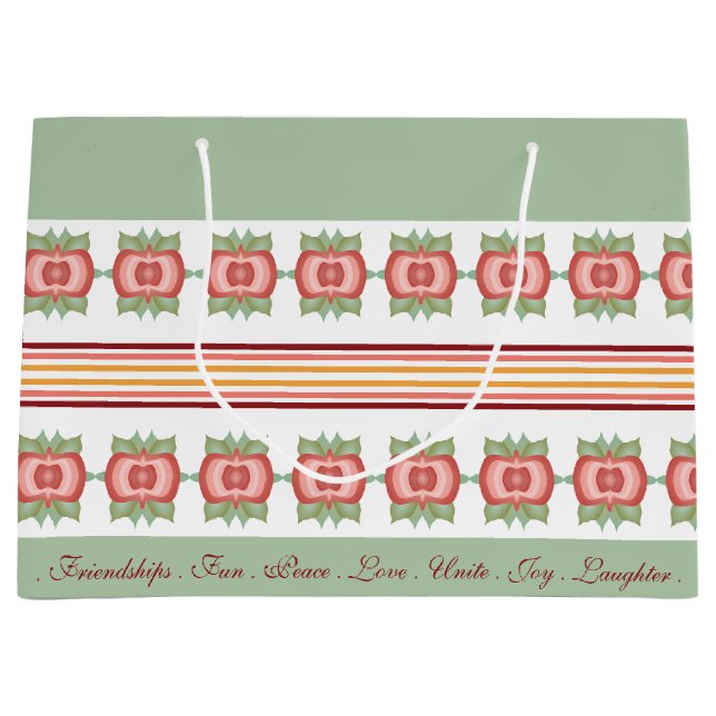 Ätlig Grönt med Rand Mönster-centrerad gipssäck (Framsidan)