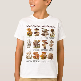 Ätliga champinjoner för vild t-shirt