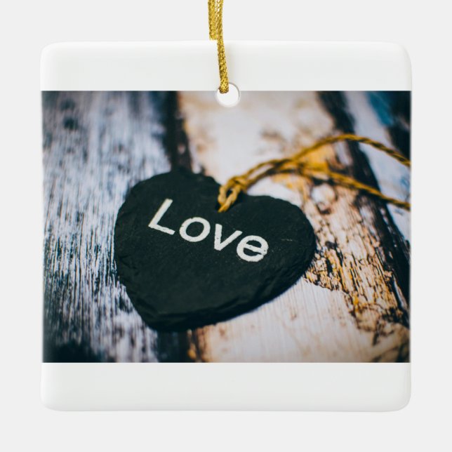 Ätliga valentingåvor julgransprydnad keramik (Framsida)