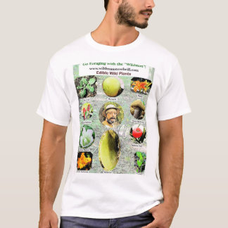 Ätliga växter för vild vid "den Wildman" Steve Tee Shirt
