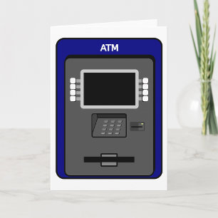 ATM Maskin-hälsningskort Kort