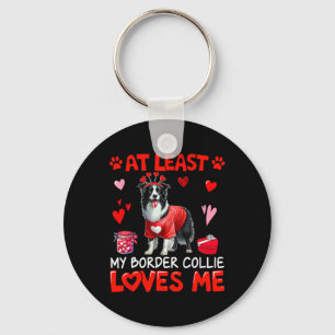 Åtminstone älskar min border collie mig Alla hjärt Nyckelring