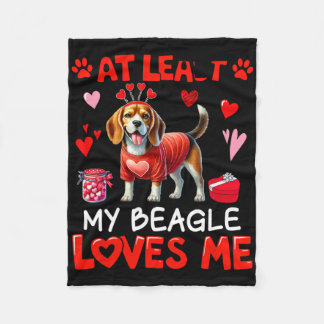 Åtminstone min beagle älskar mig valentin enkel äg fleecefilt