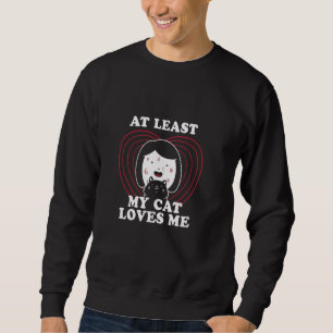 Åtminstone mitt katt Kärlek Me Crazy Kitten Dam Fu Lång Ärmad Tröja