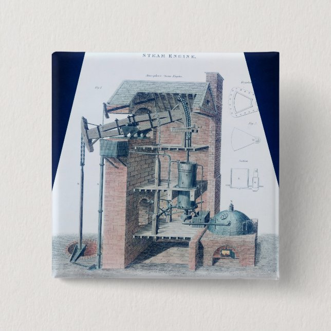 Atmosfärisk ångamotor knapp (Framsida)