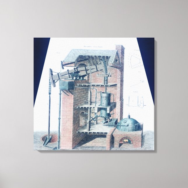 Atmosfärisk ångmotor canvastryck (Framsida)