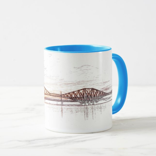 Atmosfärisk Forth Bridge-konstverk Mugg (Framsida höger)