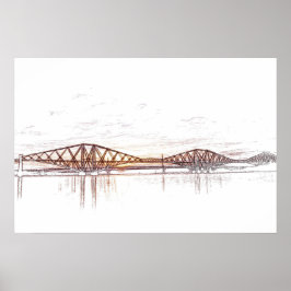 Atmosfärisk Forth Bridge-konstverk Poster