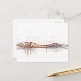 Atmosfärisk Forth Bridge-konstverk Vykort