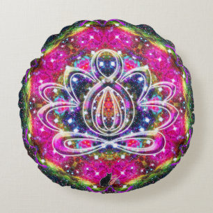 Atmosfärisk Zen Lotus Round Pillow Rund Kudde