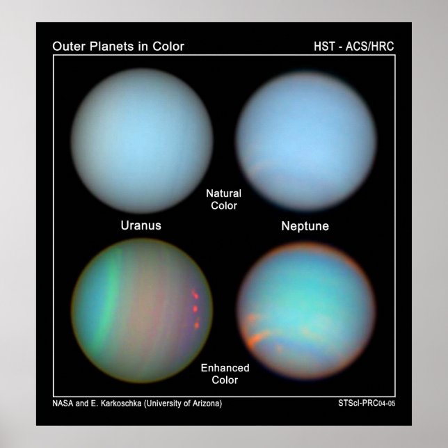 Atmosfäriska kännetecken på Uranus och Neptune är  Poster (Framsidan)