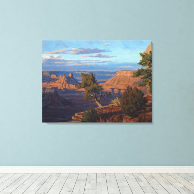Atmosfäriskt djup i Castle Valley, Utah Canvastryck (Insitu (trägolv))