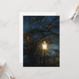 Atmospheric Lantern in Autumn Park Kort