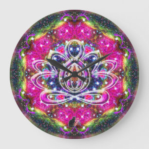 Atmospheric Zen Lotus Clock Stor Klocka