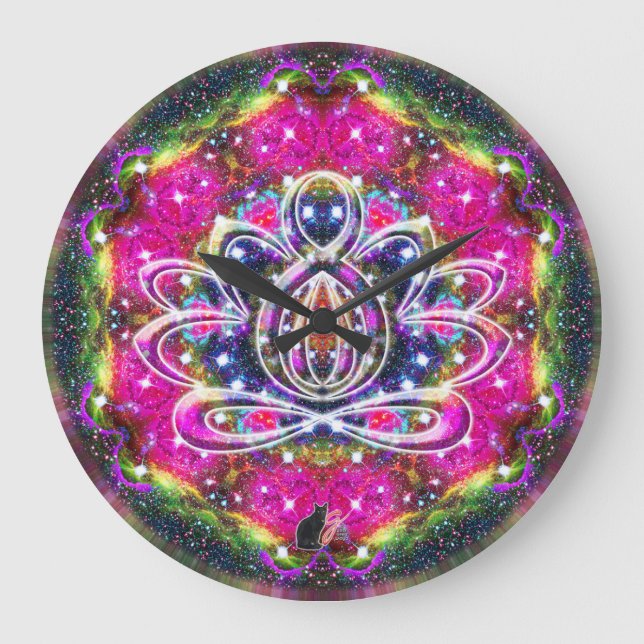 Atmospheric Zen Lotus Clock Stor Klocka (Framsida)