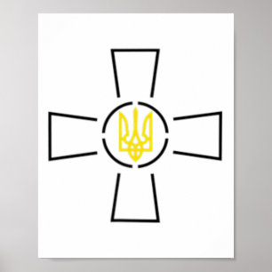 Ato Cross Tryzub Ukraina Volodymyr Zelenskyj Poster