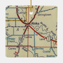 Atoka OK Vintage Karta