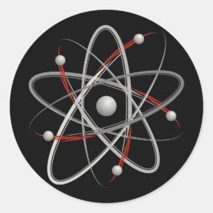 Atom (004a) runt klistermärke