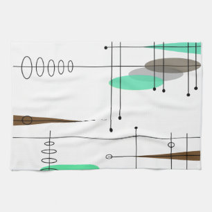 Atom- Era inspirerad Mitt--Århundrade design 14 Kökshandduk