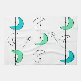 Atom- Era inspirerad Mitt--Århundrade design 16 Kökshandduk