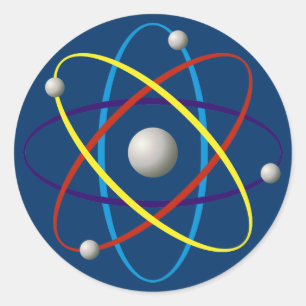 Atom (färg) runt klistermärke