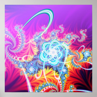 Atom Fractal Art:s ålder efter skor Poster