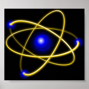 Atom, fysik, partiklar, vetenskap, material poster