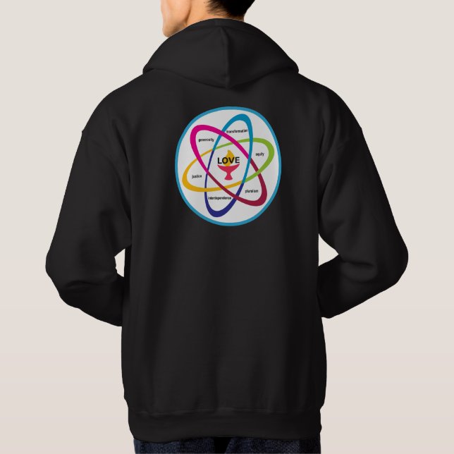 Atom med delade värden - Unitarian Universalist As Hoodie (Baksida)