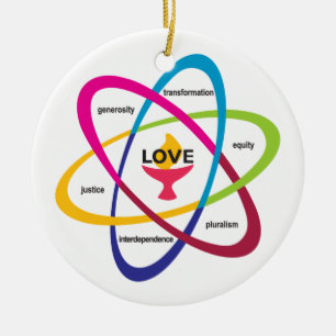Atom med delade värden - Unitarian Universalist As Julgransprydnad Keramik