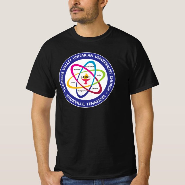 Atom med delade värden - Unitarian Universalist As T Shirt (Framsida)