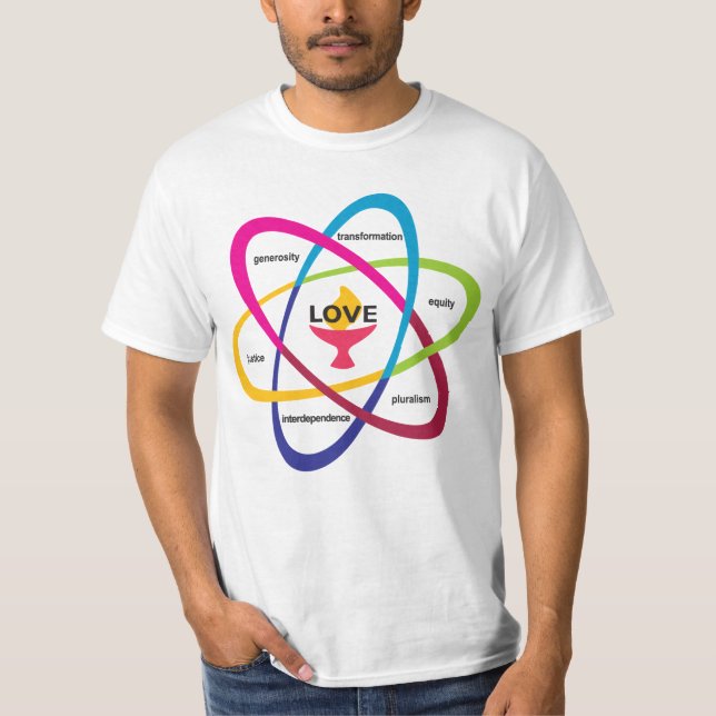 Atom med delade värden - Unitarian Universalist As T Shirt (Framsida)