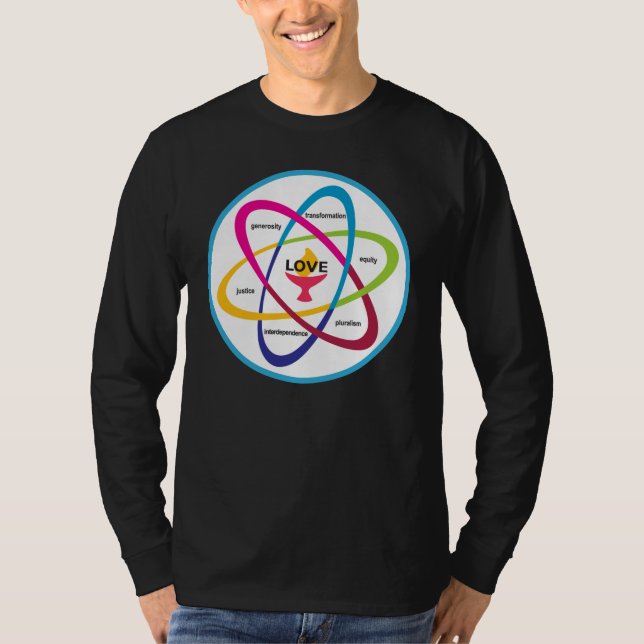 Atom med delade värden - Unitarian Universalist As T Shirt (Framsida)