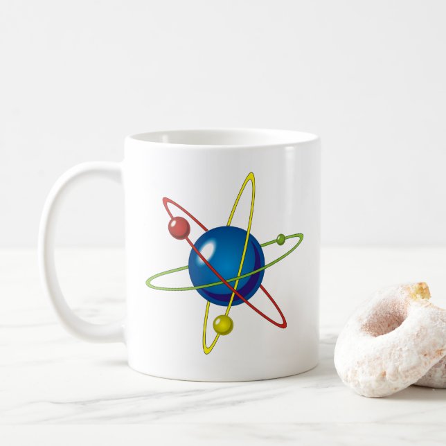 Atom-modellens färgmodell kaffemugg (Med munk)