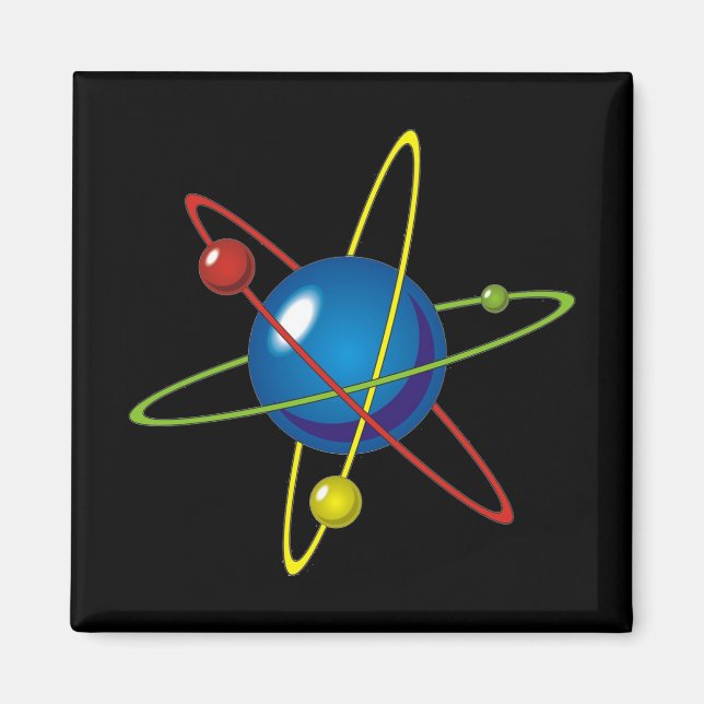 Atom-modellens färgmodell magnet (Framsidan)