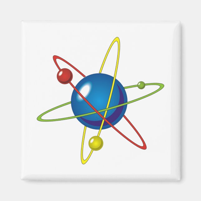 Atom-modellens färgmodell magnet (Framsidan)