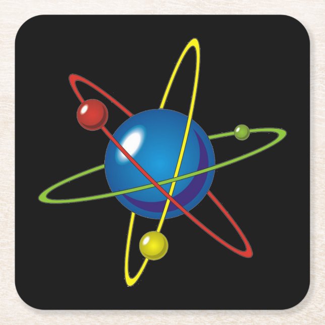Atom-modellens färgmodell underlägg papper kvadrat (Framsidan)