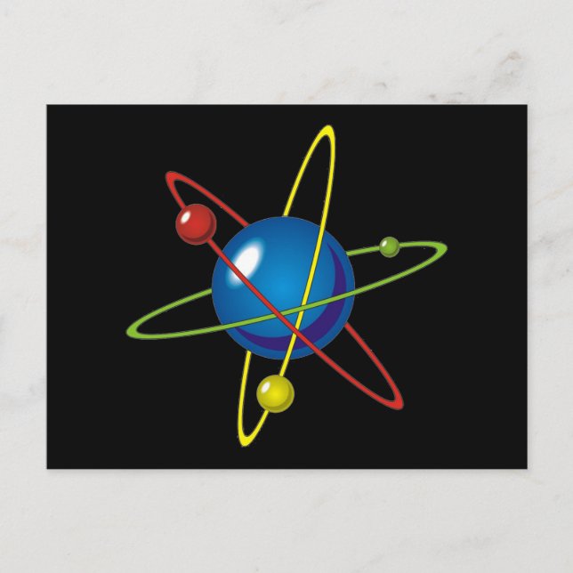 Atom-modellens färgmodell vykort (Framsida)