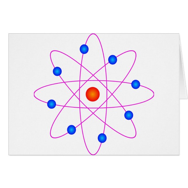 atom-modellvektorklipp hälsningskort (Framsidan Horizontal)