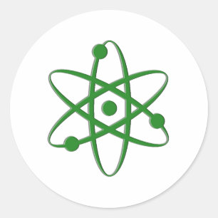atom mörk grönt runt klistermärke