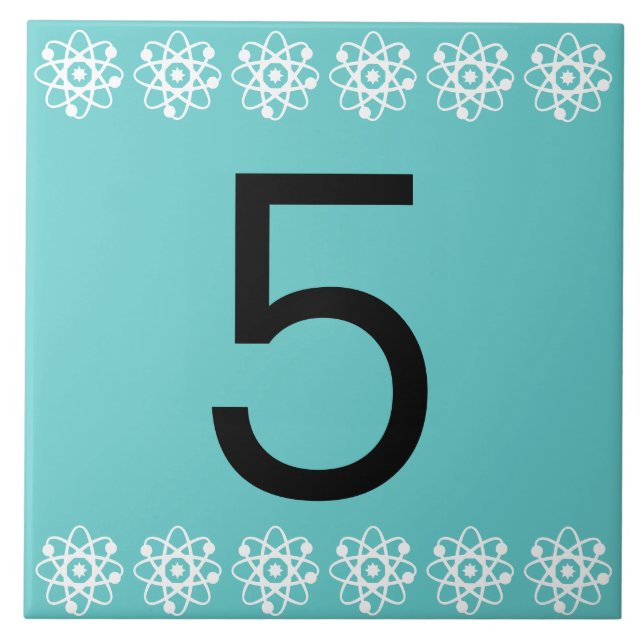 Atom- numrera belägger med tegel kakelplatta (Framsidan)