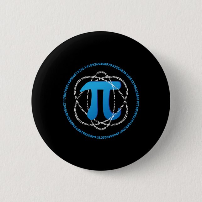 Atom Pi Day Math Science Älskare Gift Knapp (Framsida)